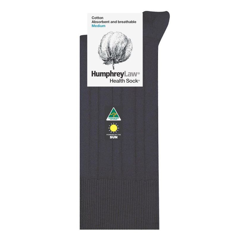 Humphrey Law Pure Cotton No Tight Elastic Black Health Socks image number 3
